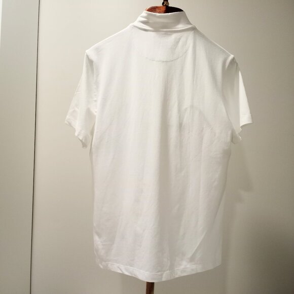 REACTION KENNETH COLE WHITE T SHORT SLEEVE POLO WITH FRONT ZIPPER L - Picture 6 of 6